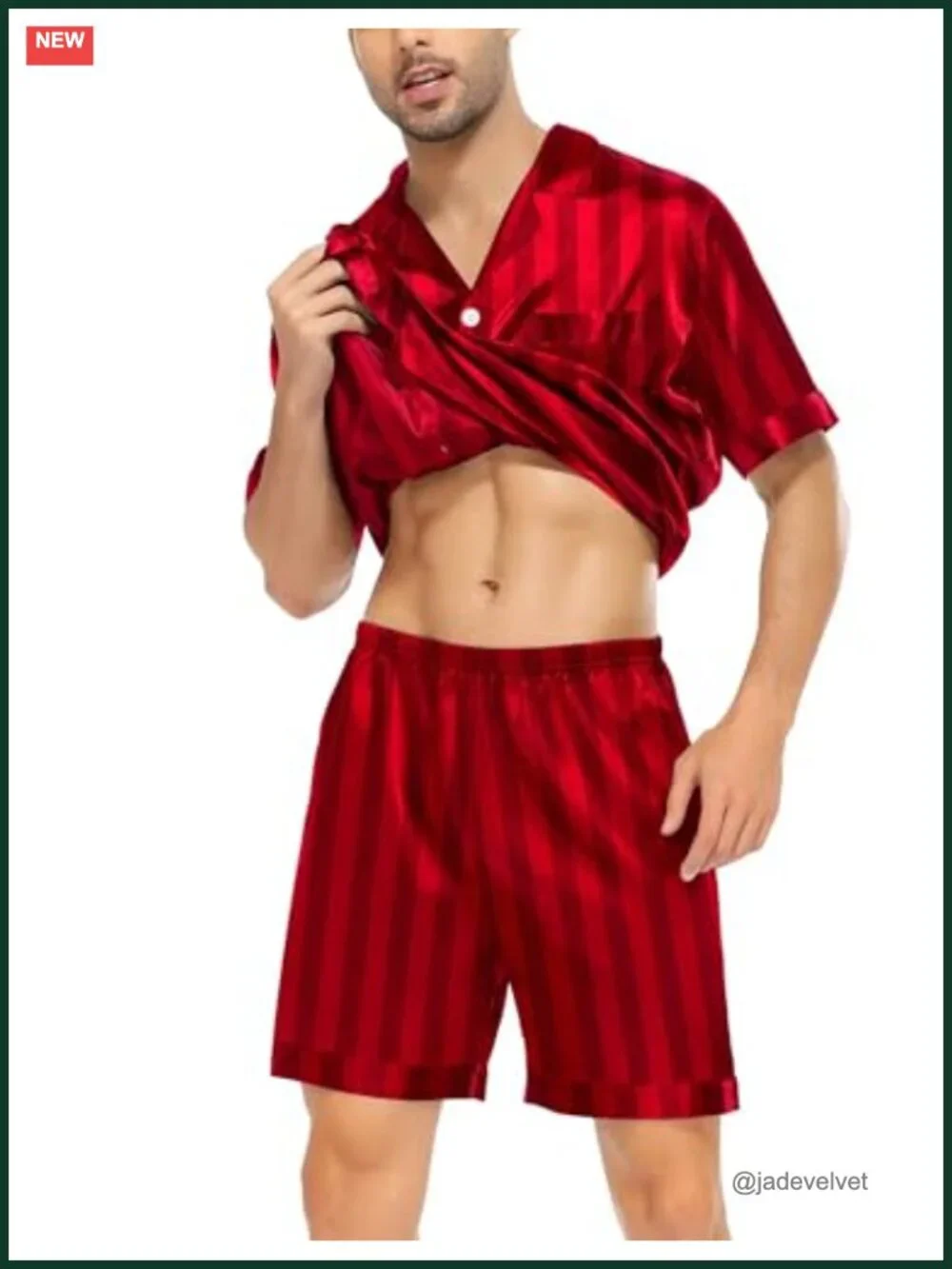 Satin Matching Pajamas Set Short Sleeve Silk Button Down Sleepwear 2 Pieces